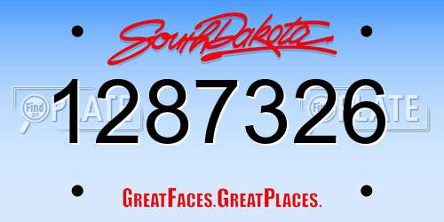 1287326 South Dakota License Plate
