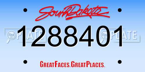 1288401 South Dakota License Plate