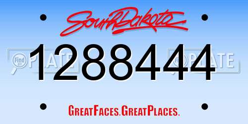 1288444 South Dakota License Plate