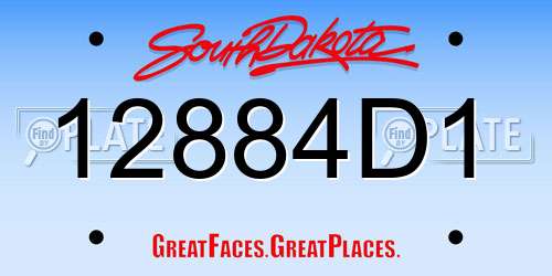 12884D1 South Dakota License Plate