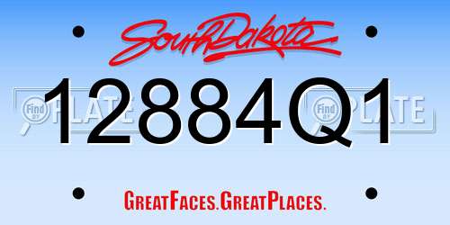 12884Q1 South Dakota License Plate