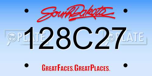 128C27 South Dakota License Plate