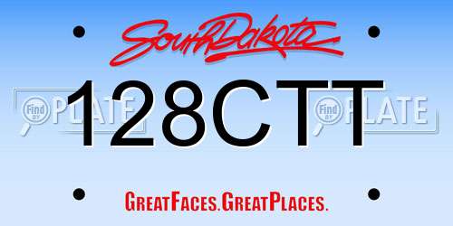 128CTT South Dakota License Plate