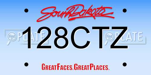 128CTZ South Dakota License Plate