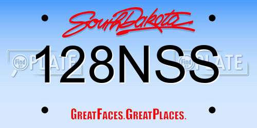 128NSS South Dakota License Plate