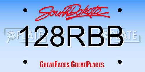 128RBB South Dakota License Plate