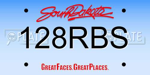 128RBS South Dakota License Plate