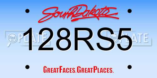 128RS5 South Dakota License Plate