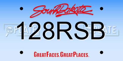 128RSB South Dakota License Plate