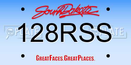 128RSS South Dakota License Plate