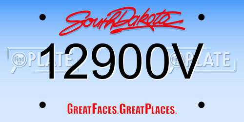 12900V South Dakota License Plate