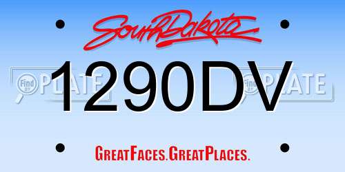 1290DV South Dakota License Plate
