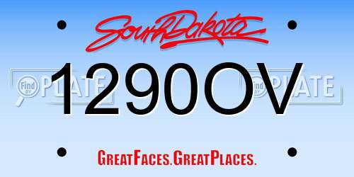 1290OV South Dakota License Plate
