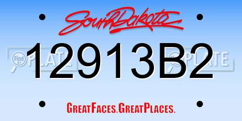 12913B2 South Dakota License Plate