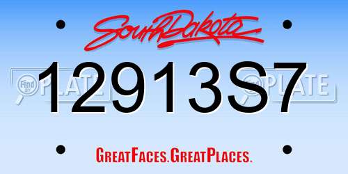 12913S7 South Dakota License Plate
