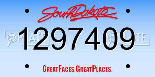 1297409 South Dakota License Plate