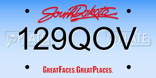 129QOV South Dakota License Plate