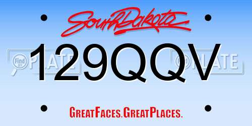 129QQV South Dakota License Plate