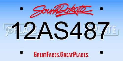 12AS487 South Dakota License Plate