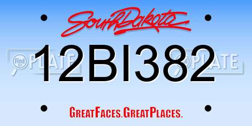 12BI382 South Dakota License Plate