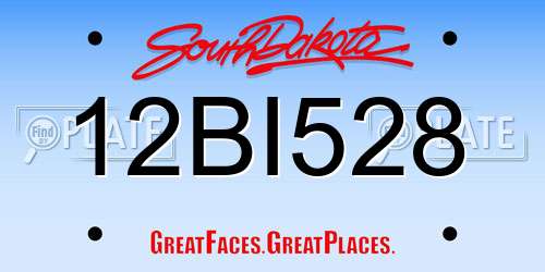 12BI528 South Dakota License Plate