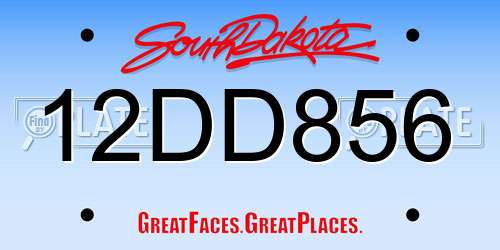 12DD856 South Dakota License Plate