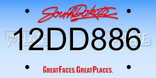 12DD886 South Dakota License Plate