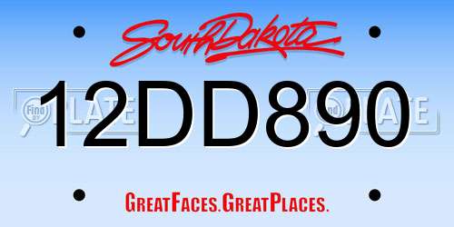 12DD890 South Dakota License Plate