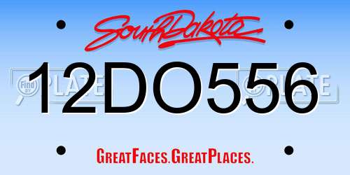 12DO556 South Dakota License Plate