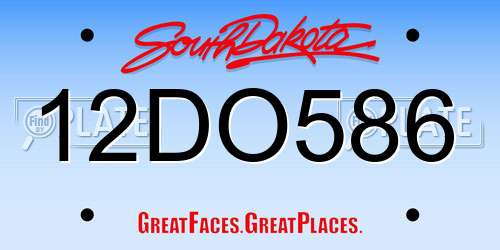 12DO586 South Dakota License Plate