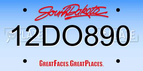 12DO890 South Dakota License Plate