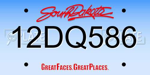 12DQ586 South Dakota License Plate