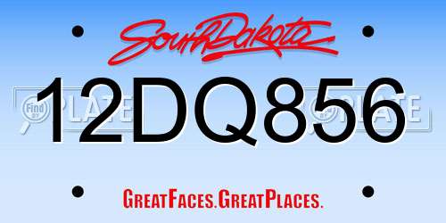 12DQ856 South Dakota License Plate