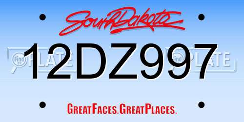 12DZ997 South Dakota License Plate