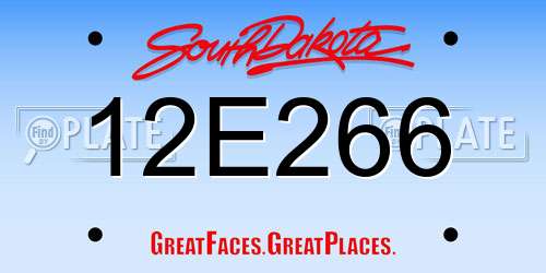 12E266 South Dakota License Plate