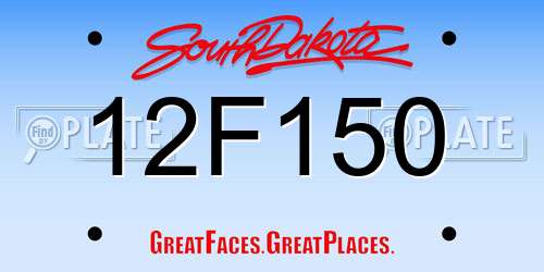 12F150 South Dakota License Plate