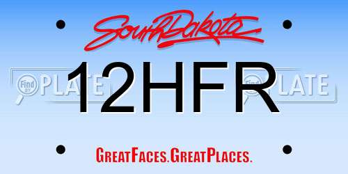 12HFR South Dakota License Plate