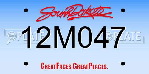 12M047 South Dakota License Plate