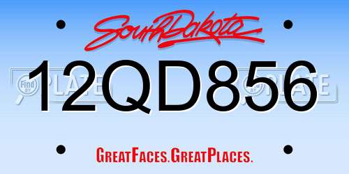 12QD856 South Dakota License Plate