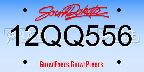 12QQ556 South Dakota License Plate