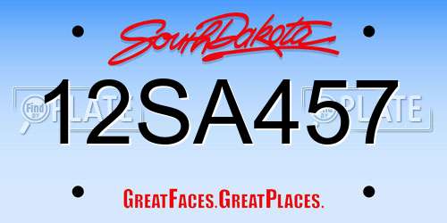 12SA457 South Dakota License Plate