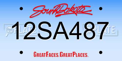 12SA487 South Dakota License Plate