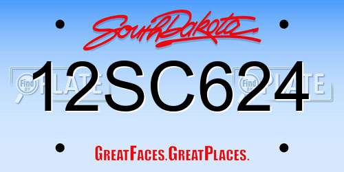 12SC624 South Dakota License Plate