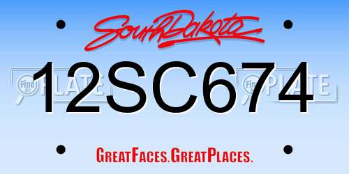 12SC674 South Dakota License Plate