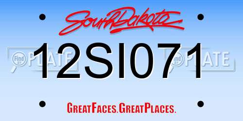 12SI071 South Dakota License Plate