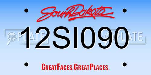 12SI090 South Dakota License Plate