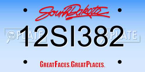 12SI382 South Dakota License Plate