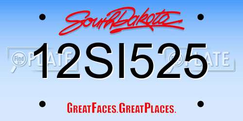 12SI525 South Dakota License Plate