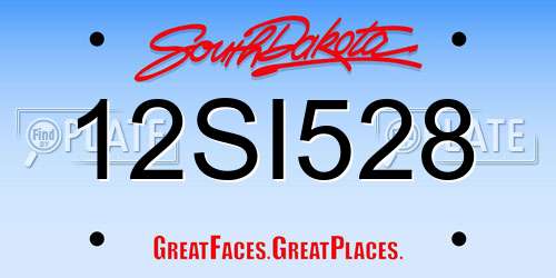 12SI528 South Dakota License Plate