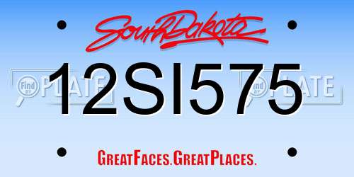 12SI575 South Dakota License Plate